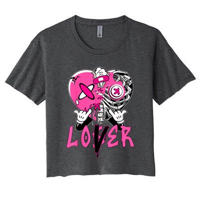 Racer Pink 5s Tee To Match Loser Lover Heart 5 Racer Blue Women's Crop Top Tee