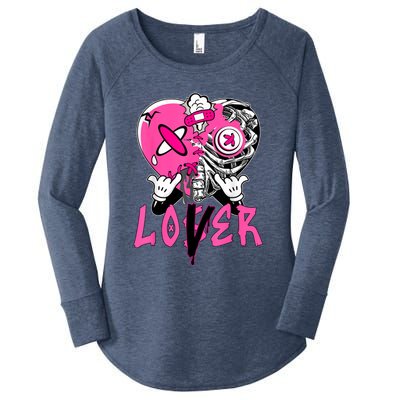 Racer Pink 5s Tee To Match Loser Lover Heart 5 Racer Blue Women's Perfect Tri Tunic Long Sleeve Shirt