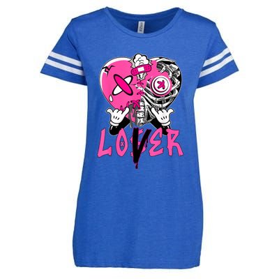 Racer Pink 5s Tee To Match Loser Lover Heart 5 Racer Blue Enza Ladies Jersey Football T-Shirt