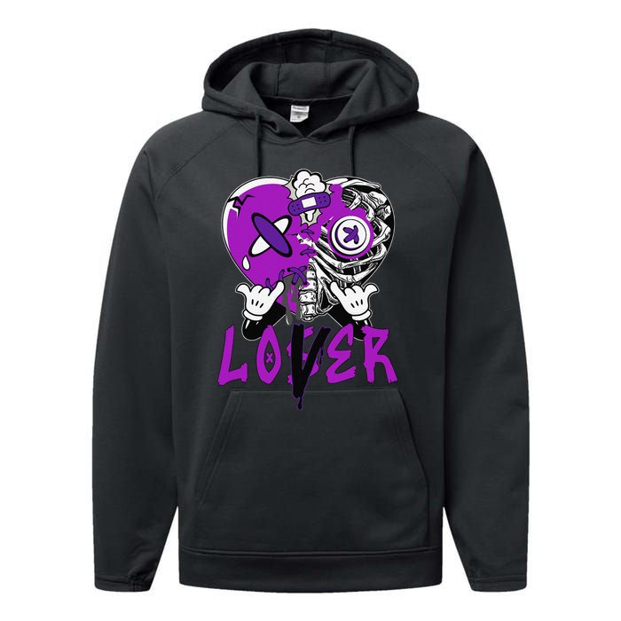 Racer Purple 5s Tee To Match Loser Lover Heart 5 Racer Blue Performance Fleece Hoodie