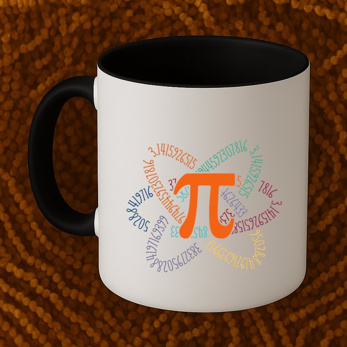 Retro Pi 5 Funny Pi Day 3.14 Atom .Png Coffee Mug