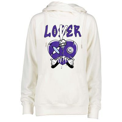 Racer Purple 5s Tee To Match Loser Lover Heart 5 Racer Purple Womens Funnel Neck Pullover Hood