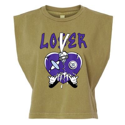 Racer Purple 5s Tee To Match Loser Lover Heart 5 Racer Purple Garment-Dyed Women's Muscle Tee