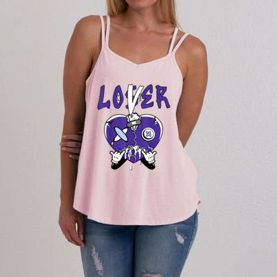 Racer Purple 5s Tee To Match Loser Lover Heart 5 Racer Purple Women's Strappy Tank