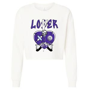 Racer Purple 5s Tee To Match Loser Lover Heart 5 Racer Purple Cropped Pullover Crew