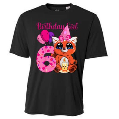 Red Panda 6th Birthday Im 6 Years Old Cooling Performance Crew T-Shirt