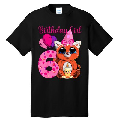 Red Panda 6th Birthday Im 6 Years Old Tall T-Shirt