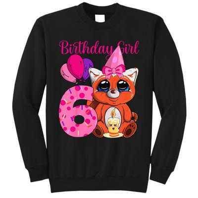 Red Panda 6th Birthday Im 6 Years Old Tall Sweatshirt