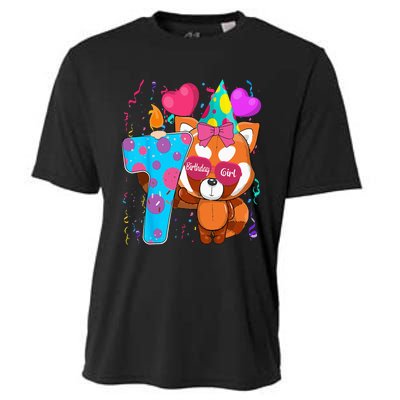 Red Panda 7th Birthday Im 7 Years Old Birthday Party Cooling Performance Crew T-Shirt