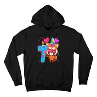 Red Panda 7th Birthday Im 7 Years Old Birthday Party Hoodie