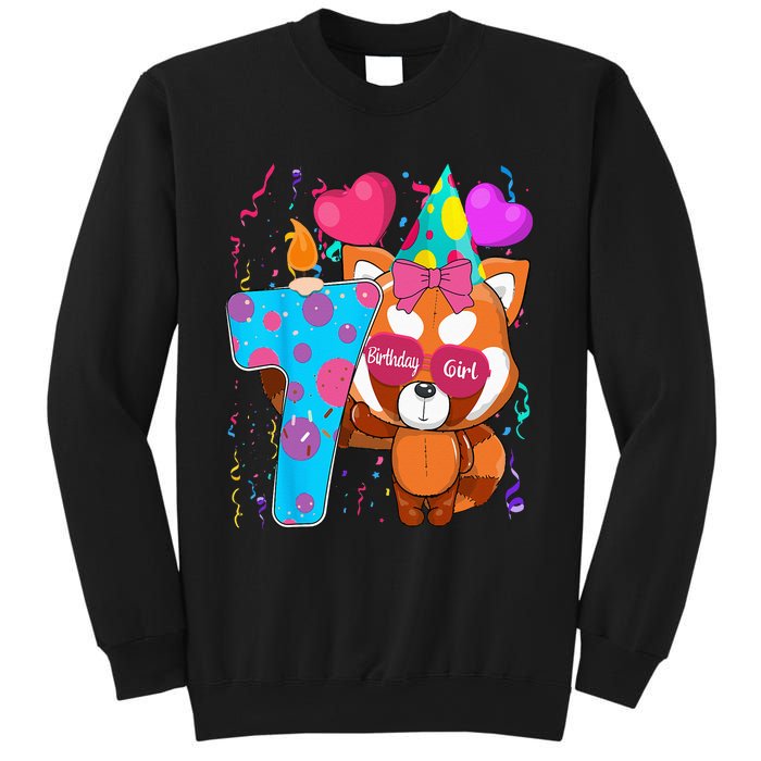 Red Panda 7th Birthday Im 7 Years Old Birthday Party Sweatshirt