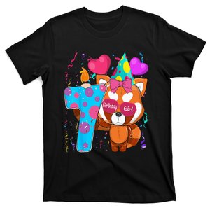 Red Panda 7th Birthday Im 7 Years Old Birthday Party T-Shirt