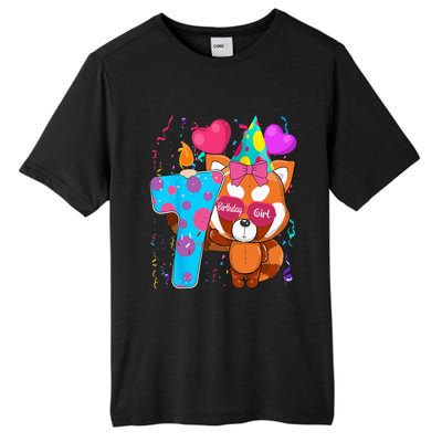 Red Panda 7th Birthday Im 7 Years Old Birthday Party Tall Fusion ChromaSoft Performance T-Shirt