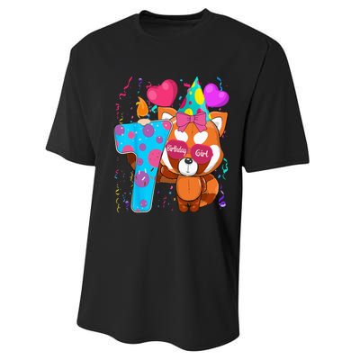 Red Panda 7th Birthday Im 7 Years Old Birthday Party Performance Sprint T-Shirt