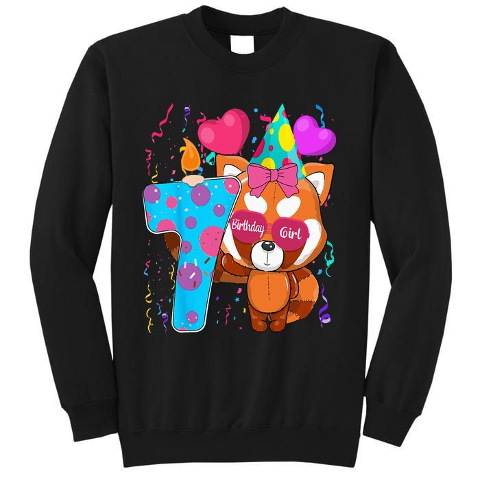 Red Panda 7th Birthday Im 7 Years Old Birthday Party Tall Sweatshirt