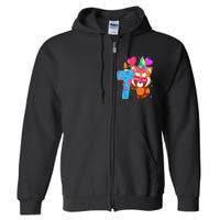 Red Panda 7th Birthday Im 7 Years Old Birthday Party Full Zip Hoodie