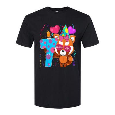 Red Panda 7th Birthday Im 7 Years Old Birthday Party Softstyle CVC T-Shirt