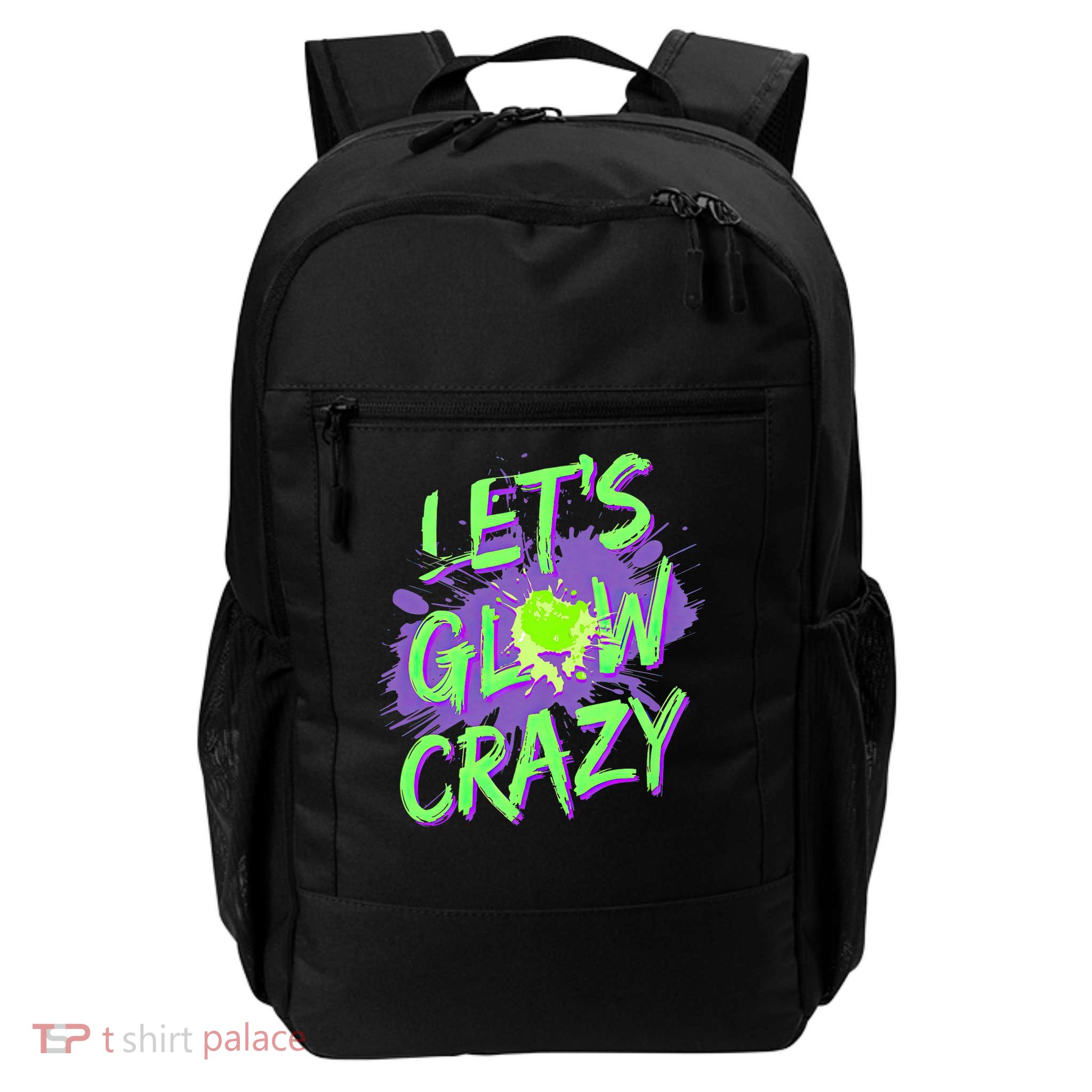 Retro Party 80s Group Team Lets Crazy Colorful Quote Glowing Daily Commute Backpack