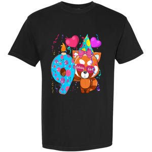 Red Panda 9th Birthday Im 9 Years Old Birthday Garment-Dyed Heavyweight T-Shirt