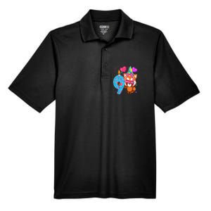 Red Panda 9th Birthday Im 9 Years Old Birthday Men's Origin Performance Pique Polo