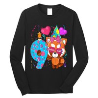 Red Panda 9th Birthday Im 9 Years Old Birthday Long Sleeve Shirt