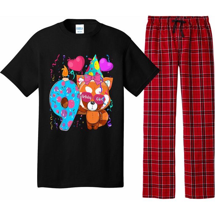 Red Panda 9th Birthday Im 9 Years Old Birthday Pajama Set