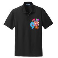 Red Panda 9th Birthday Im 9 Years Old Birthday Dry Zone Grid Polo