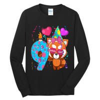 Red Panda 9th Birthday Im 9 Years Old Birthday Tall Long Sleeve T-Shirt