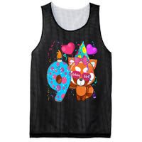 Red Panda 9th Birthday Im 9 Years Old Birthday Mesh Reversible Basketball Jersey Tank