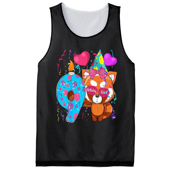 Red Panda 9th Birthday Im 9 Years Old Birthday Mesh Reversible Basketball Jersey Tank