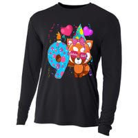 Red Panda 9th Birthday Im 9 Years Old Birthday Cooling Performance Long Sleeve Crew