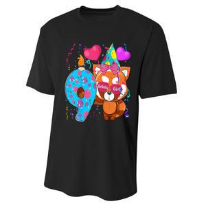 Red Panda 9th Birthday Im 9 Years Old Birthday Performance Sprint T-Shirt