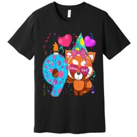 Red Panda 9th Birthday Im 9 Years Old Birthday Premium T-Shirt