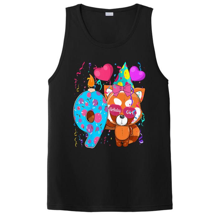 Red Panda 9th Birthday Im 9 Years Old Birthday PosiCharge Competitor Tank