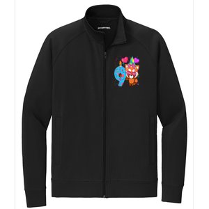 Red Panda 9th Birthday Im 9 Years Old Birthday Stretch Full-Zip Cadet Jacket