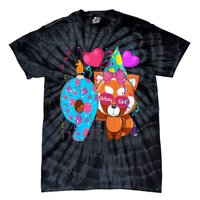 Red Panda 9th Birthday Im 9 Years Old Birthday Tie-Dye T-Shirt