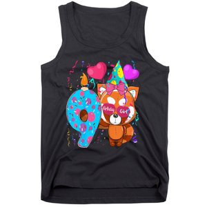 Red Panda 9th Birthday Im 9 Years Old Birthday Tank Top