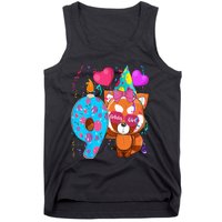 Red Panda 9th Birthday Im 9 Years Old Birthday Tank Top