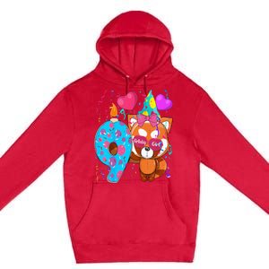 Red Panda 9th Birthday Im 9 Years Old Birthday Premium Pullover Hoodie