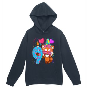 Red Panda 9th Birthday Im 9 Years Old Birthday Urban Pullover Hoodie