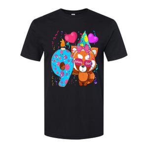 Red Panda 9th Birthday Im 9 Years Old Birthday Softstyle CVC T-Shirt