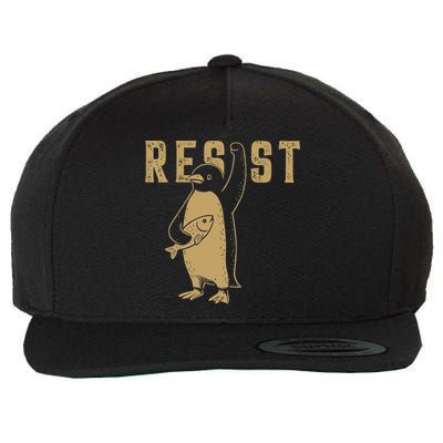 Resist Penguins Activism Graphic We Stand With Penguins Wool Snapback Cap