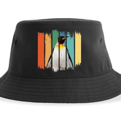Retro Penguin Arctic Wildlife Nature Vintage Style Sustainable Bucket Hat