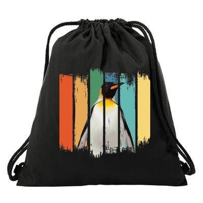 Retro Penguin Arctic Wildlife Nature Vintage Style Drawstring Bag