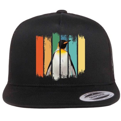 Retro Penguin Arctic Wildlife Nature Vintage Style Flat Bill Trucker Hat