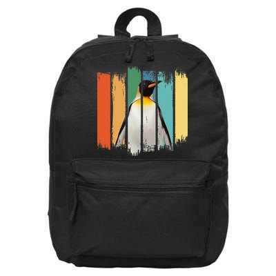 Retro Penguin Arctic Wildlife Nature Vintage Style 16 in Basic Backpack