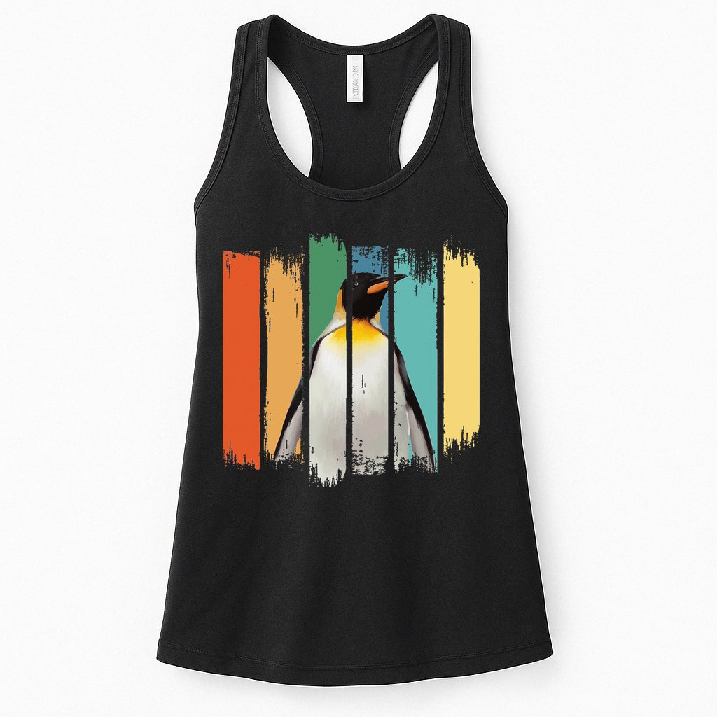 Retro Penguin Arctic Wildlife Nature Vintage Style Womens Tank Top