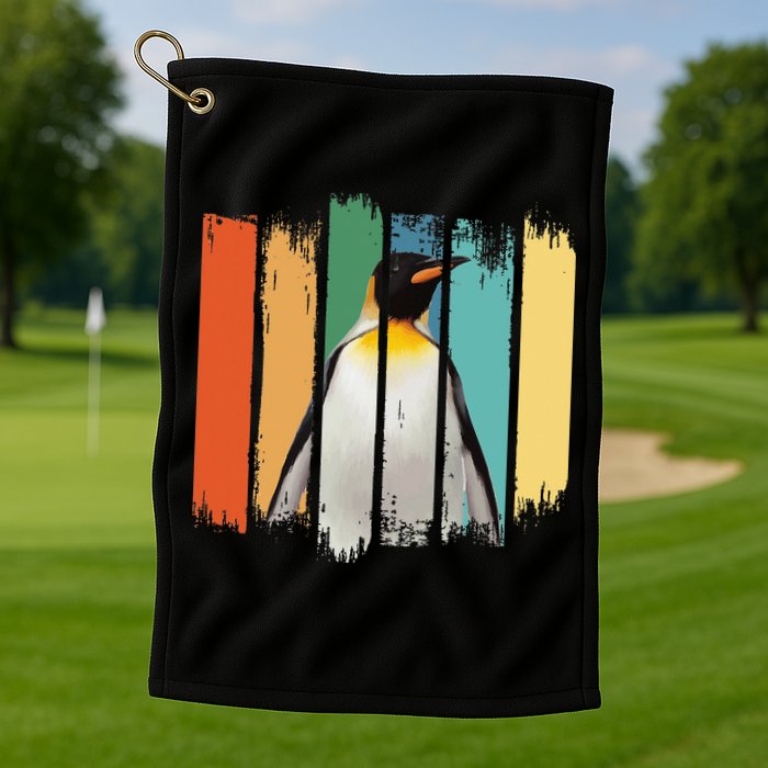 Retro Penguin Arctic Wildlife Nature Vintage Style Golf Towel