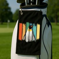 Retro Penguin Arctic Wildlife Nature Vintage Style Golf Towel
