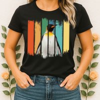 Retro Penguin Arctic Wildlife Nature Vintage Style Womens T-Shirt
